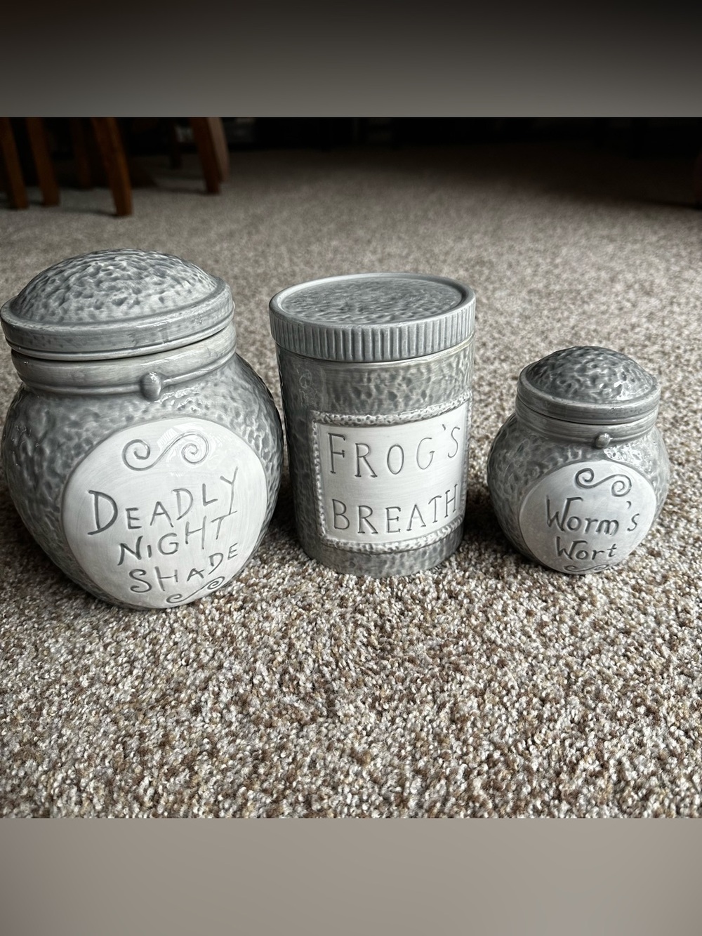 2008 NECA Nightmare Before Christmas Sally’s Kitchen Ceramic Graduated Jar Set